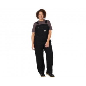 Womens Carhartt Quilt-Lined Washed Duck Bib Overalls