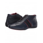 Fleetwood Mid-Top Sneaker Navy Blue Calfskin Leather