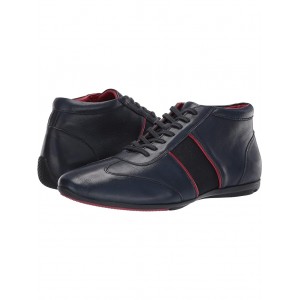 Fleetwood Mid-Top Sneaker Navy Blue Calfskin Leather