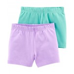 Mint/Purple Baby 2-Pack Mint/Purple Bike Shorts