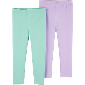 Mint/Purple Baby 2-Pack Turquoise & Purple Leggings