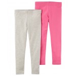 Pink/Grey Baby 2-Pack Pink & Gray Leggings
