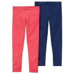 Red/Navy Baby 2-Pack Red & Navy Leggings