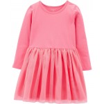 Hot Pink Toddler Tutu Jersey Dress