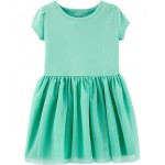 Turquoise Toddler Tutu Jersey Dress