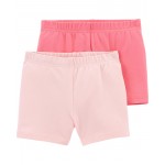 Pink Toddler 2-Pack Pink Bike Shorts
