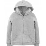 Heather Kid Zip-Up French Terry Hoodie