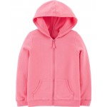 Pink Kid Zip-Up French Terry Hoodie