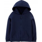 Navy Kid Zip-Up French Terry Hoodie
