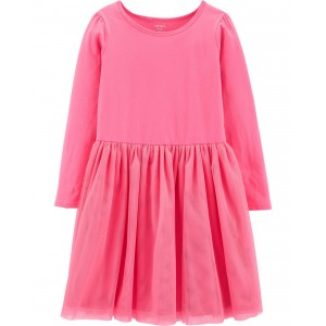 Pink Kid Tutu Jersey Dress