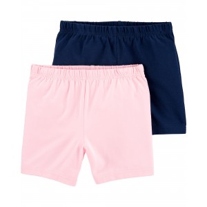 Navy/Pink Kid 2-Pack Navy/Pink Bike Shorts