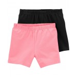 Black/Pink Kid 2-Pack Black/Pink Bike Shorts