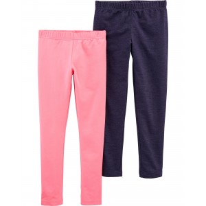 Blue/Pink Kid 2-Pack Navy & Pink Leggings