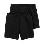 Black Kid 2-Pack Black Bike Shorts