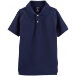 Navy Kid Pique Polo Shirt