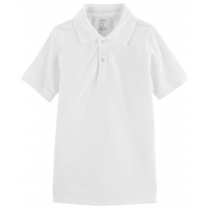White Kid White Pique Polo Shirt