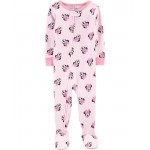 Pink Toddler 1-Piece Minnie Mouse 100% Snug Fit Cotton Footie Pajamas