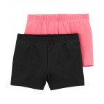 Pink/Black Toddler 2-Pack Pink & Black Tumbling Shorts