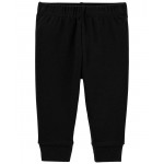 Black Baby Pull-On Cotton Pants