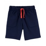 Navy Baby Pull-On Knit French Terry Shorts