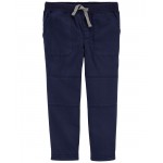Navy Baby Ribbed Waist Stitch Detail Pants