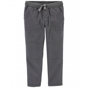 Grey Toddler Ribbed Waist Stitch Detail Pants