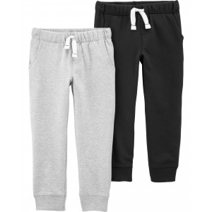 Grey/Black Baby Basic 2-Pack Jogger Pant