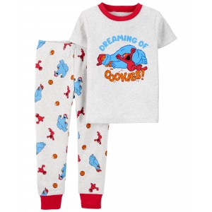 Grey Toddler 2-Piece Sesame Street 100% Snug Fit Cotton Pajamas