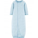 Blue Baby Preemie Striped Cotton Sleeper Gown