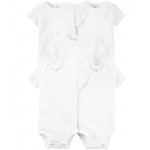 White Baby 5-Pack Short-Sleeve Bodysuits