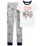 White Kid 2-Piece ⓒMARVEL 100% Snug Fit Cotton Pajamas