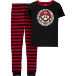 Red Kid Super Mario 100% Snug Fit Cotton Pajamas
