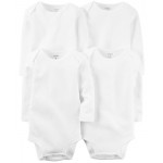 White Baby 4-Pack Long-Sleeve Bodysuits