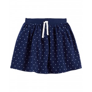 Blue Kid Polka Dot Jersey Skort