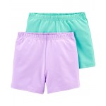 Turquoise/Purple Kid 2-Pack Turquoise/Purple Bike Shorts