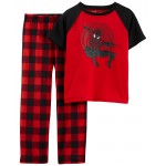 Red Kid 2-Piece Spider-Man Loose Fit Pajamas