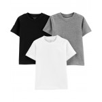 Heather/Black/White Baby 3-Pack Jersey Tees