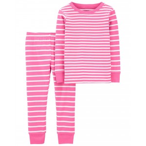 Pink Baby 2-Piece Striped 100% Snug Fit Cotton Pajamas