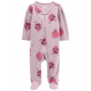 Purple Baby Pomegranate 2-Way Zip Cotton Sleep & Play Pajamas
