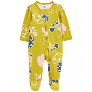 Multi Baby Floral 2-Way Zip Cotton Sleep & Play Pajamas