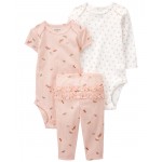 Pink/White Baby 3-Piece Butterfly Little Character Set