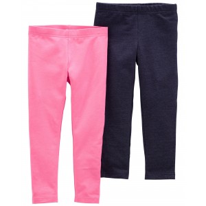 Pink/Navy Toddler 2-Pack Pink & Navy Leggings