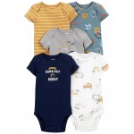 Multi Baby 5-Pack Short-Sleeve Bodysuits