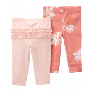 Pink Baby 2-Pack Pull-On Pants
