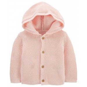 Pink Baby Hooded Cardigan
