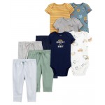 Multi Baby 9-Piece Game Day Bodysuits & Pants Set
