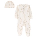 White Baby 2-Piece Sleep & Play Pajamas and Cap Set