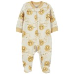 Gold Baby Lion 2-Way Zip Cotton Blend Sleep & Play Pajamas