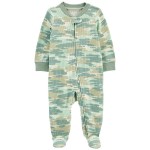 Green Baby Camo 2-Way Zip Thermal Sleep & Play Pajamas