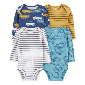 Multi Baby 4-Piece Long-Sleeve Bodysuits